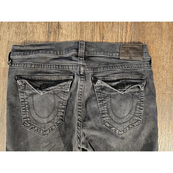 True Religion Jeans Mens 38 Black Fade Ricky Relaxed Straight Pockets Stretch - Picture 11 of 12